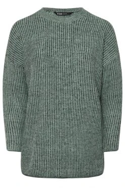 YOURS - Pull Vert Sauge En Maille Manches Longues -Evans Boutique 809557c3 d586 42 280440 X