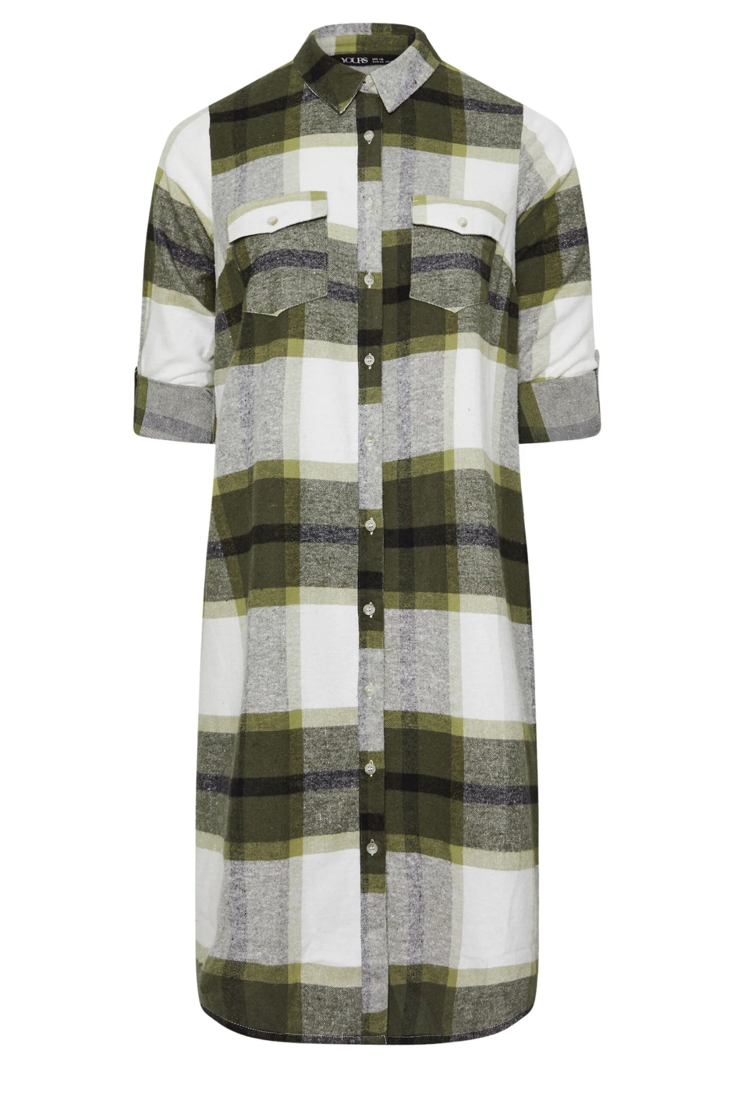 YOURS - Chemisier Vert Kaki Maxi à Carreaux 7 YOURS - Chemisier Vert Kaki Maxi à Carreaux – Image 5
