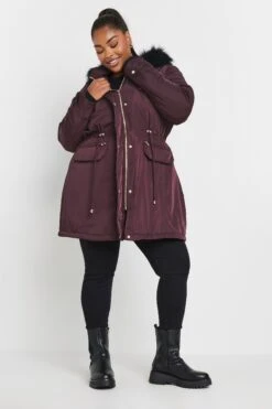 YOURS - Manteau Parka Bordeaux Capuche Fausse Fourrure 12 YOURS - Manteau Parka Bordeaux Capuche Fausse Fourrure -Evans Boutique 81308973 ed98 4e 120923 C