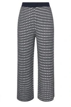 LIMITED COLLECTION Pantalon Large En Boucle Bleu Marine -Evans Boutique 8155e6aa 7e7f 47 216964 X