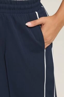 YOURS Curve Pantalon Large à Rayures Latérales Bleu Marine -Evans Boutique 816feb3f fef2 4e 310244 D