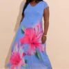 YOURS Curve Robe Longue En Maille Fleurie Tropicale Bleue 2 YOURS Curve Robe Longue En Maille Fleurie Tropicale Bleue -Evans Boutique 81c6a4b8 aa37 44 270250 B