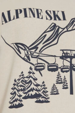 LTS Tall Stone Brown 'Alpine Ski' Slogan Sweatshirt 13 LTS Tall Stone Brown 'Alpine Ski' Slogan Sweatshirt -Evans Boutique 81f61fd5 6c10 49 356189 Z