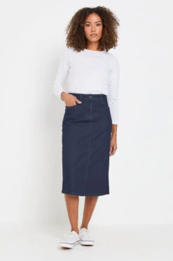 M&Co Indigo Blue Midi Denim Skirt 10 M&Co Indigo Blue Midi Denim Skirt -Evans Boutique 8279d071 217d 40 502183 B
