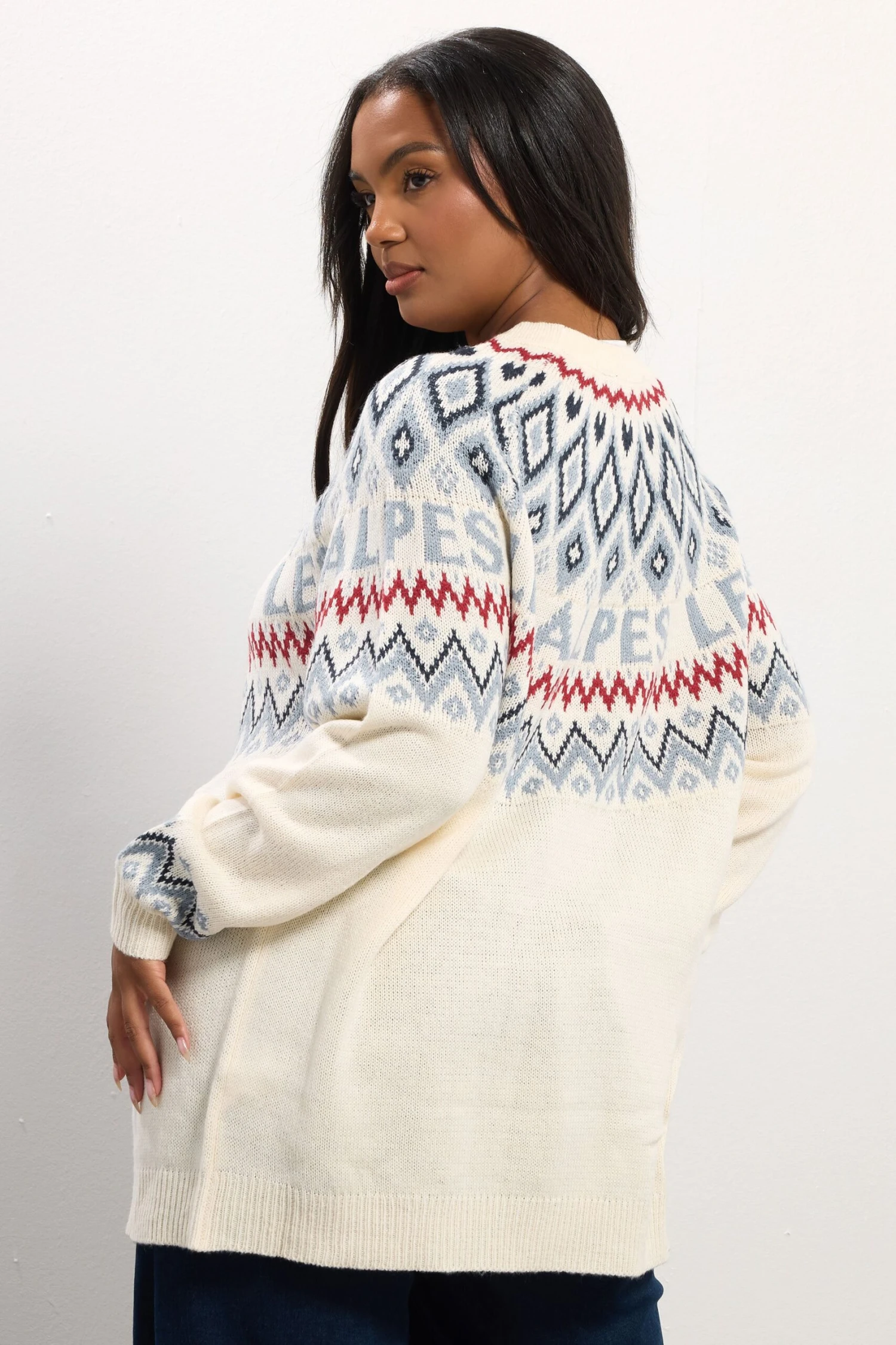 YOURS Curve Pull En Maille Blanc Ivoire « Les Alpes » 6 YOURS Curve Pull En Maille Blanc Ivoire « Les Alpes » – Image 4