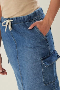 LTS Tall Blue Denim Tie Waist Maxi Skirt -Evans Boutique 82988015 e1bd 4e 351947 C