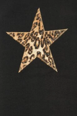 YOURS - Sweatshirt Noir Étoiles Sequins Léopard Manches Longues -Evans Boutique 8303a16c 900f 4f 303833 Z