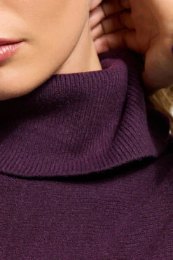 LTS Tall Purple Batwing Roll Neck Jumper -Evans Boutique 831fb3bc 9a73 41 356101 D