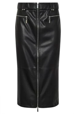 STAR Black Faux Leather Zip Detail Skirt 13 STAR Black Faux Leather Zip Detail Skirt -Evans Boutique 832581a8 61cb 46 110637 X