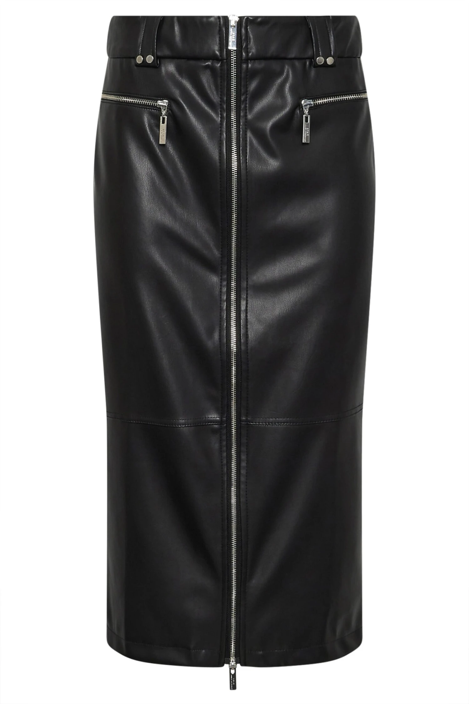 STAR Black Faux Leather Zip Detail Skirt 8 STAR Black Faux Leather Zip Detail Skirt – Image 6
