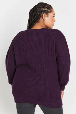 YOURS - Pull En Maille Pourpre Empiècement Strass -Evans Boutique 84016710 2388 44 280480 C