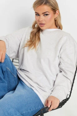 YOURS - Pull Gris En Jersey 2 En 1 Manches Longues