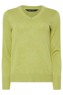 M&Co Green V-Neck Long Sleeve Jumper -Evans Boutique 8553fe7e 02e0 47 502415 X