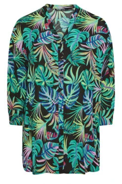 YOURS - Chemisier De Plage Noir & Bleu Tropical 15 YOURS - Chemisier De Plage Noir & Bleu Tropical -Evans Boutique 8616c07f 6bf6 4d 150580 X