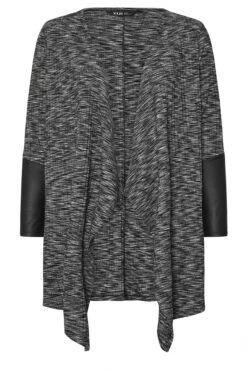 YOURS - Cardigan Gris à Manches En Similicuir Côtelé 11 YOURS - Cardigan Gris à Manches En Similicuir Côtelé -Evans Boutique 86aa4134 7af1 41 304289 X