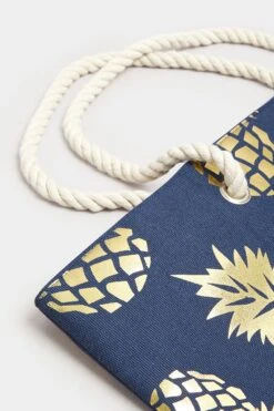 Navy Blue & Gold Pineapple Tote Bag -Evans Boutique 86c70da4 f181 4a 246506 P3