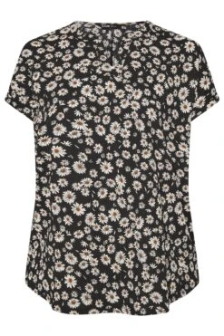 YOURS - Top Noir Texturé Pâquerettes Manches Courtes 11 YOURS - Top Noir Texturé Pâquerettes Manches Courtes -Evans Boutique 877eb78c 2407 49 322306 X