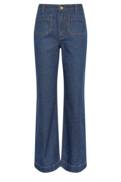 LTS Tall Indigo Blue Pocket Detail Wide Leg Jeans 17 LTS Tall Indigo Blue Pocket Detail Wide Leg Jeans -Evans Boutique 8896987e a4a8 48 352427 X