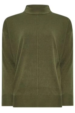 LTS Tall Olive Green Turtle Neck Jumper 11 LTS Tall Olive Green Turtle Neck Jumper -Evans Boutique 88ea691a 8737 44 353776 X