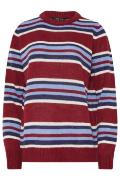 LTS Tall Red Knitted Stripe Jumper -Evans Boutique 89e1228d f4b5 4a 356360 X