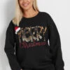 YOURS - Sweatshirt Noir Brodé 'Merry Christmas' à Sequins 2 YOURS - Sweatshirt Noir Brodé 'Merry Christmas' à Sequins -Evans Boutique 89e80231 a12a 4f 303811 A