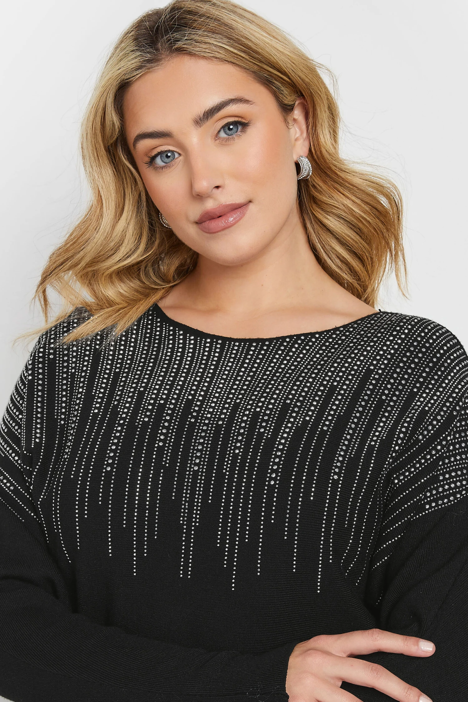 M&Co Black Stud Embellished Batwing Jumper 8 M&Co Black Stud Embellished Batwing Jumper – Image 6