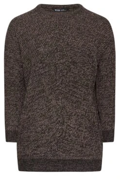 YOURS - Pull Marron Texturé En Maille 11 YOURS - Pull Marron Texturé En Maille -Evans Boutique 8a5dcb4e f2cf 46 280364 X