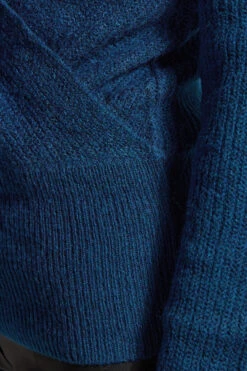 LTS Tall Navy Blue Knitted Wrap Jumper 10 LTS Tall Navy Blue Knitted Wrap Jumper -Evans Boutique 8ab781ed fcea 4a 356064 D