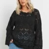 YOURS - Pull En Maille Noir Manches Longues -Evans Boutique 8b1f8e69 55c9 42 303578 A