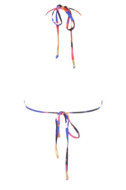 STAR Blue Abstract Print Triangle Bikini Top -Evans Boutique 8b4b5638 aba1 4b 110733 Y