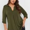 YOURS - Top Vert Kaki Plissé Volanté En Jersey 2 YOURS - Top Vert Kaki Plissé Volanté En Jersey -Evans Boutique 8bfb0306 6330 4e 303629 A