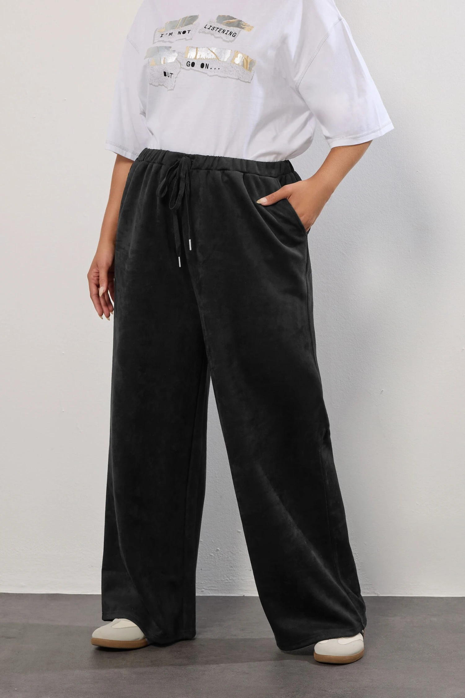 YOURS Curve Pantalon Large En Similicuir Noir 3 YOURS Curve Pantalon Large En Similicuir Noir