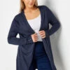 M&Co Navy Blue Longline Cardigan 2 M&Co Navy Blue Longline Cardigan -Evans Boutique 8c7bdf44 b50f 43 501027 A