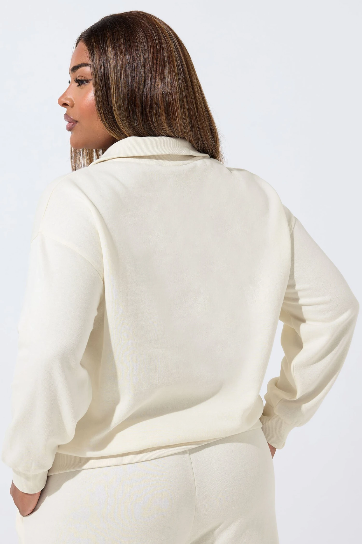 LIMITED COLLECTION Sweat-shirt Curve Cream « New York » à Fermeture éclair Quart De Tour 5 LIMITED COLLECTION Sweat-shirt Curve Cream « New York » à Fermeture éclair Quart De Tour – Image 3