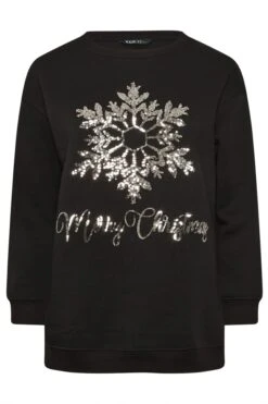 YOURS - Sweatshirt Noir Empiècement Sequins 'Merry Christmas' 12 YOURS - Sweatshirt Noir Empiècement Sequins 'Merry Christmas' -Evans Boutique 8cbcdd39 2e77 43 303815 X