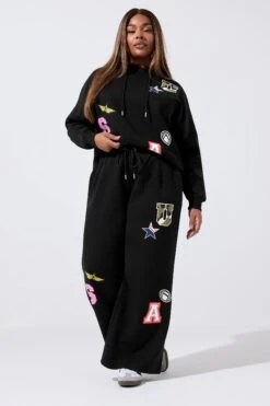 LIMITED COLLECTION Pantalon De Jogging Large à Imprimé Badge Universitaire Noir