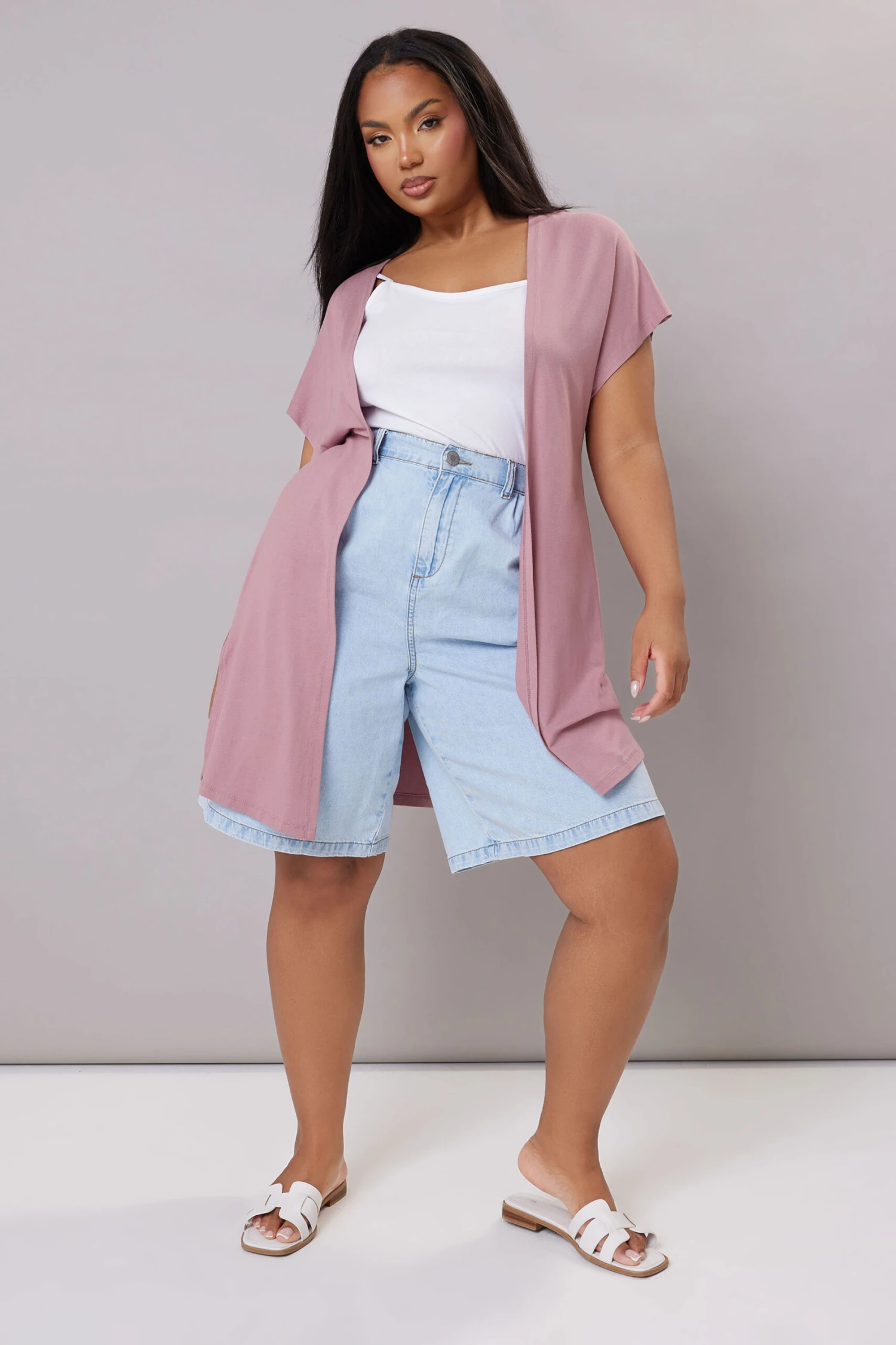 YOURS Curve Cardigan Rose En Jersey à Manches Longues 4 YOURS Curve Cardigan Rose En Jersey à Manches Longues – Image 2