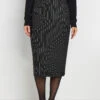 LTS Tall Black Pinstripe Midaxi Skirt 2 LTS Tall Black Pinstripe Midaxi Skirt -Evans Boutique 8d404feb a6ff 4a 352990 A