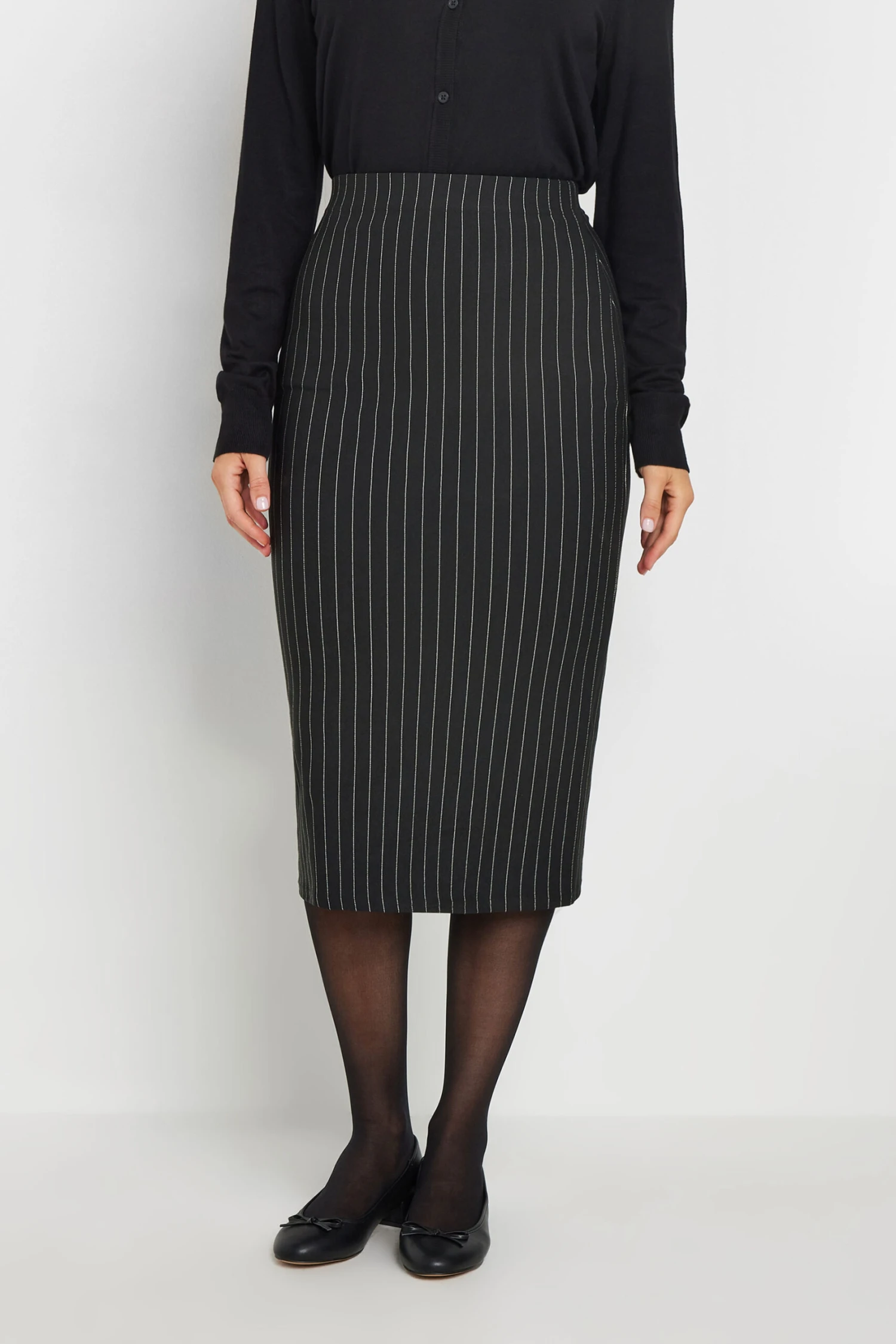 LTS Tall Black Pinstripe Midaxi Skirt 3 LTS Tall Black Pinstripe Midaxi Skirt