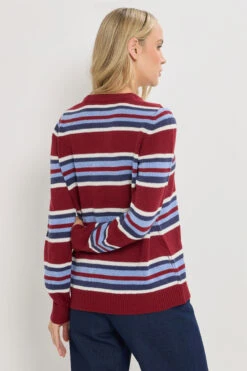LTS Tall Red Knitted Stripe Jumper -Evans Boutique 8e22eb60 17fe 40 356360 C