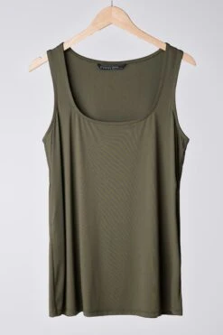 EVANS Curve Khaki Green Square Neck Vest Top 14 EVANS Curve Khaki Green Square Neck Vest Top -Evans Boutique 8e40c63c 4252 48 615099 P1