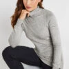 LTS Tall Grey Long Sleeve Roll Neck Jumper -Evans Boutique 8e6e7339 b08f 4c 353787 A