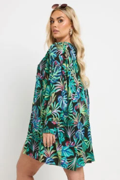 YOURS - Chemisier De Plage Noir & Bleu Tropical 12 YOURS - Chemisier De Plage Noir & Bleu Tropical -Evans Boutique 8e8aa5e9 d2cd 49 150580 C