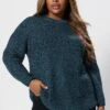 YOURS - Pull Bleu Sarcelle En Maille Manches Longues -Evans Boutique 8ea1ea79 3acf 46 280370 A
