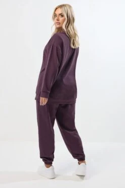 YOURS - Ensemble Sweat-shirt Et Jogging Violets à Col Ras Du Cou -Evans Boutique 8eae53ff 7ae4 45 126770 C