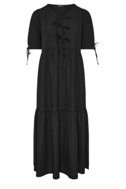 YOURS Curve Robe Longue Noire à Nœud Papillon YOURS Curve -Evans Boutique 8eb35ede 00c5 4d 270223 X