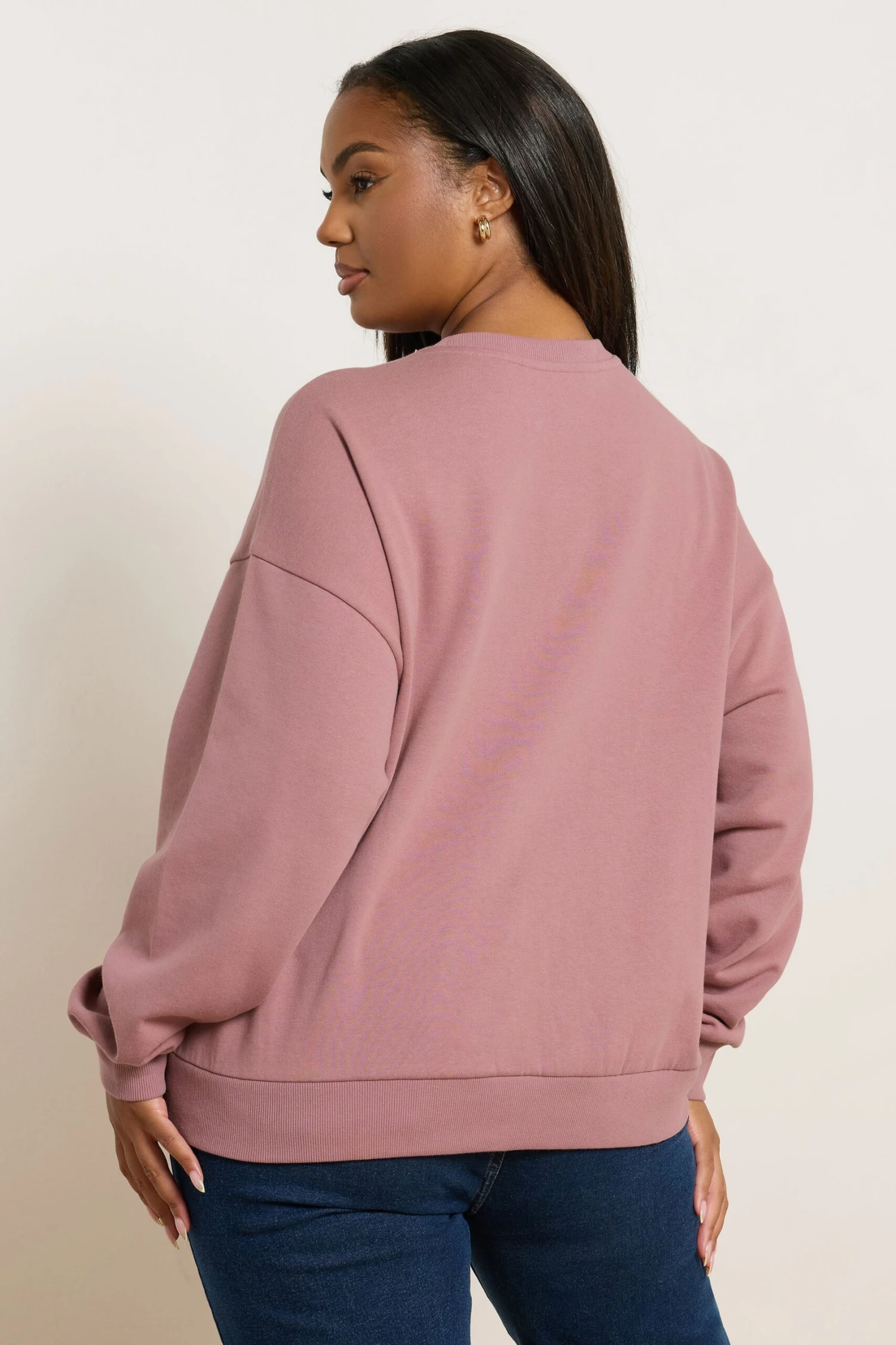YOURS Curve Sweat-shirt Brodé Rose « 5th Ave » 5 YOURS Curve Sweat-shirt Brodé Rose « 5th Ave » – Image 3