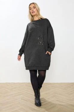 YOURS Curve Robe Sweat-shirt Grise à Imprimé Léopard 8 YOURS Curve Robe Sweat-shirt Grise à Imprimé Léopard -Evans Boutique 8f264e86 6002 4b 304443 B