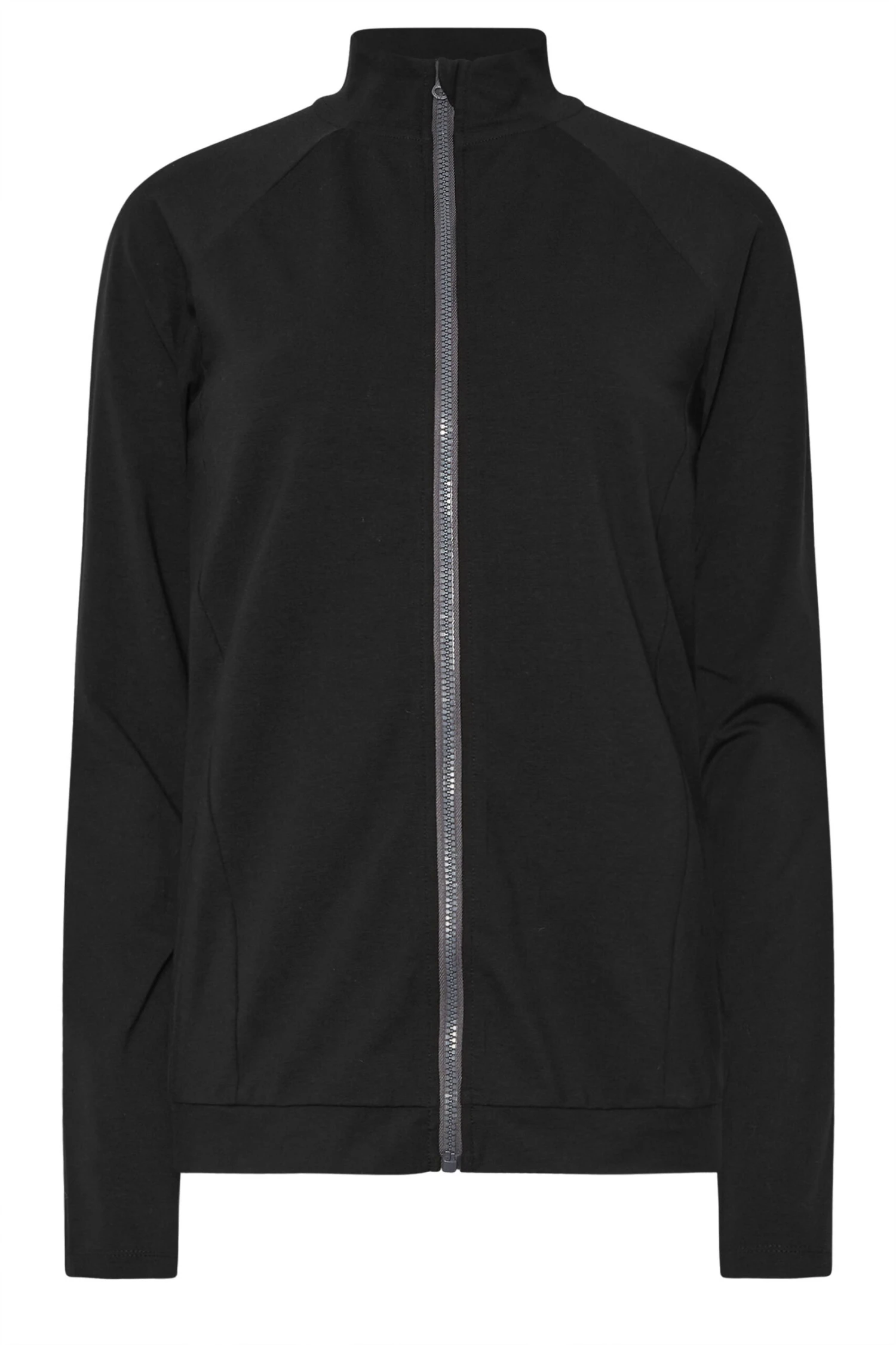 LTS Tall Black Cotton Zip Through Top 7 LTS Tall Black Cotton Zip Through Top – Image 5