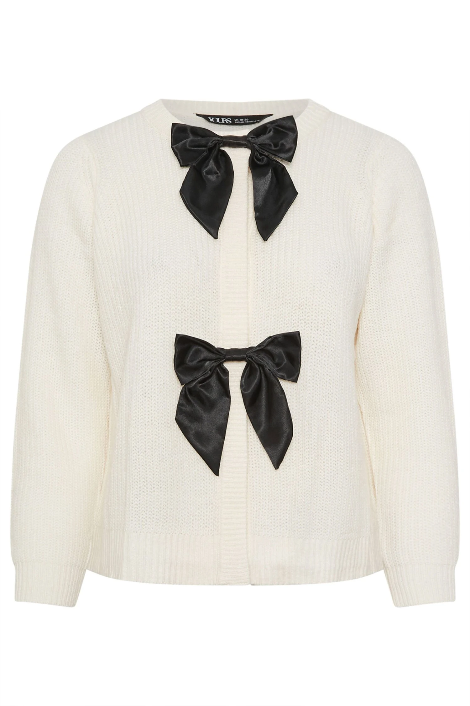 YOURS Curve Cardigan En Satin Blanc Ivoire Avec Nœud Sur Le Devant 7 YOURS Curve Cardigan En Satin Blanc Ivoire Avec Nœud Sur Le Devant – Image 5